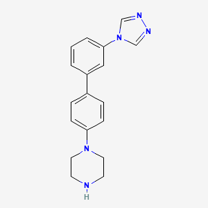molecular formula C18H19N5 B5648797 1-[3'-(4H-1,2,4-triazol-4-yl)biphenyl-4-yl]piperazine 