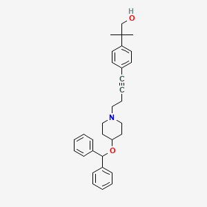 molecular formula C32H37NO2 B564881 4-[4-(Diphenylmethoxy)-1-piperidinyl]-1-[4-[(2-hydroxy-1,1-dimethyl)ethyl]phenyl]butyne CAS No. 1159977-34-0