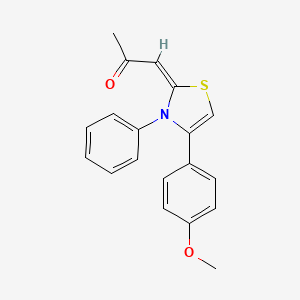 molecular formula C19H17NO2S B5648811 1-[4-(4-methoxyphenyl)-3-phenyl-1,3-thiazol-2(3H)-ylidene]acetone 