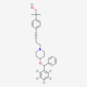 molecular formula C32H37NO2 B564882 4-[4-(Diphenylmethoxy-d5)-1-piperidinyl]-1-[4-[(2-hydroxy-1,1-dimethyl)ethyl]phenyl]butyne CAS No. 1189696-09-0