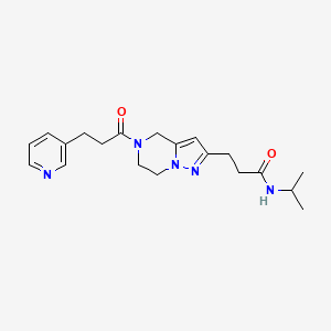 molecular formula C20H27N5O2 B5648821 N-isopropyl-3-{5-[3-(3-pyridinyl)propanoyl]-4,5,6,7-tetrahydropyrazolo[1,5-a]pyrazin-2-yl}propanamide 
