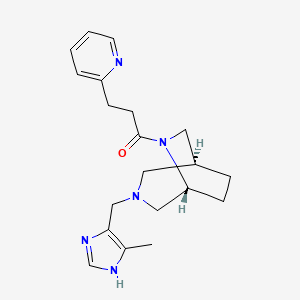 molecular formula C20H27N5O B5648848 (1S*,5R*)-3-[(4-methyl-1H-imidazol-5-yl)methyl]-6-(3-pyridin-2-ylpropanoyl)-3,6-diazabicyclo[3.2.2]nonane 