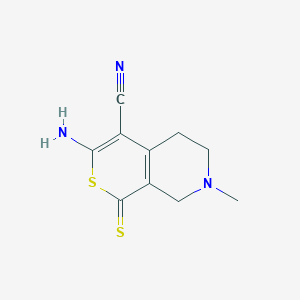 3-amino-7-methyl-1-thioxo-5,6,7,8-tetrahydro-1H-thiopyrano[3,4-c]pyridine-4-carbonitrile