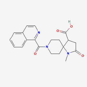 molecular formula C20H21N3O4 B5648916 8-(isoquinolin-1-ylcarbonyl)-1-methyl-2-oxo-1,8-diazaspiro[4.5]decane-4-carboxylic acid 