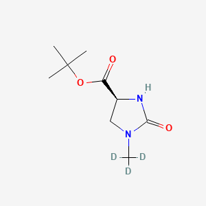molecular formula C9H16N2O3 B564892 (4S)-1-(Methyl-d3)-2-oxo-4-imidazolidinecarboxylic Acid, tert-Butyl Ester CAS No. 1217704-07-8