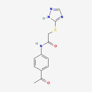 molecular formula C12H12N4O2S B5648921 N-(4-acetylphenyl)-2-(1H-1,2,4-triazol-5-ylthio)acetamide 
