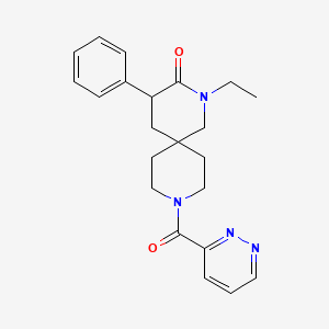 molecular formula C22H26N4O2 B5648927 2-ethyl-4-phenyl-9-(3-pyridazinylcarbonyl)-2,9-diazaspiro[5.5]undecan-3-one 