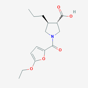 molecular formula C15H21NO5 B5648954 (3S*,4S*)-1-(5-ethoxy-2-furoyl)-4-propyl-3-pyrrolidinecarboxylic acid 
