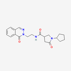molecular formula C20H24N4O3 B5648966 1-cyclopentyl-5-oxo-N-[2-(1-oxo-2(1H)-phthalazinyl)ethyl]-3-pyrrolidinecarboxamide 