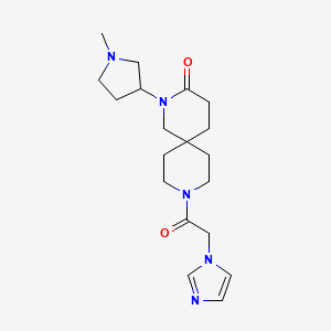 molecular formula C19H29N5O2 B5648978 9-(1H-imidazol-1-ylacetyl)-2-(1-methyl-3-pyrrolidinyl)-2,9-diazaspiro[5.5]undecan-3-one 