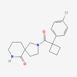 molecular formula C19H23ClN2O2 B5649000 2-{[1-(4-chlorophenyl)cyclobutyl]carbonyl}-2,7-diazaspiro[4.5]decan-6-one 