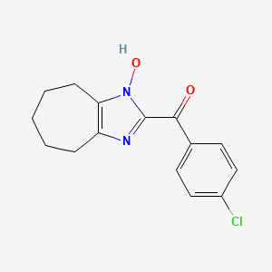molecular formula C15H15ClN2O2 B5649008 (4-chlorophenyl)(1-hydroxy-1,4,5,6,7,8-hexahydrocyclohepta[d]imidazol-2-yl)methanone 