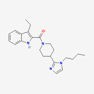 molecular formula C23H30N4O B5649042 2-{[4-(1-butyl-1H-imidazol-2-yl)-1-piperidinyl]carbonyl}-3-ethyl-1H-indole 