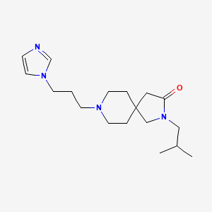 molecular formula C18H30N4O B5649052 8-[3-(1H-imidazol-1-yl)propyl]-2-isobutyl-2,8-diazaspiro[4.5]decan-3-one 