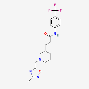 molecular formula C19H23F3N4O2 B5649057 3-{1-[(3-methyl-1,2,4-oxadiazol-5-yl)methyl]piperidin-3-yl}-N-[4-(trifluoromethyl)phenyl]propanamide 
