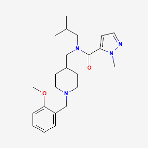 molecular formula C23H34N4O2 B5649061 N-isobutyl-N-{[1-(2-methoxybenzyl)-4-piperidinyl]methyl}-1-methyl-1H-pyrazole-5-carboxamide 