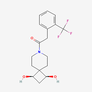 molecular formula C17H20F3NO3 B5649085 (1R*,3S*)-7-{[2-(trifluoromethyl)phenyl]acetyl}-7-azaspiro[3.5]nonane-1,3-diol 