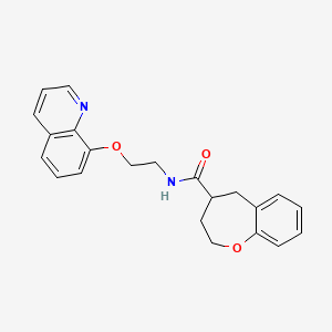 molecular formula C22H22N2O3 B5649094 N-[2-(quinolin-8-yloxy)ethyl]-2,3,4,5-tetrahydro-1-benzoxepine-4-carboxamide 