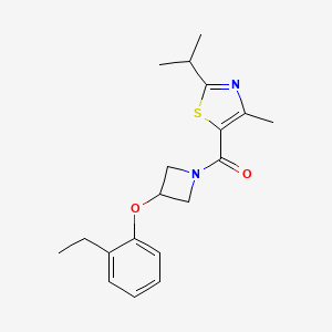 molecular formula C19H24N2O2S B5649114 5-{[3-(2-ethylphenoxy)-1-azetidinyl]carbonyl}-2-isopropyl-4-methyl-1,3-thiazole 