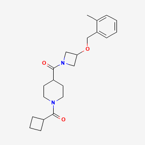 molecular formula C22H30N2O3 B5649119 1-(cyclobutylcarbonyl)-4-({3-[(2-methylbenzyl)oxy]-1-azetidinyl}carbonyl)piperidine 