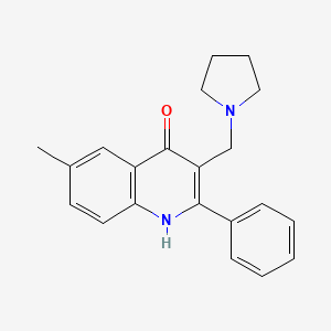 6-methyl-2-phenyl-3-(1-pyrrolidinylmethyl)-4-quinolinol
