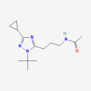 molecular formula C14H24N4O B5649150 N-[3-(1-tert-butyl-3-cyclopropyl-1H-1,2,4-triazol-5-yl)propyl]acetamide 
