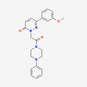 molecular formula C23H24N4O3 B5649161 6-(3-methoxyphenyl)-2-[2-oxo-2-(4-phenyl-1-piperazinyl)ethyl]-3(2H)-pyridazinone 