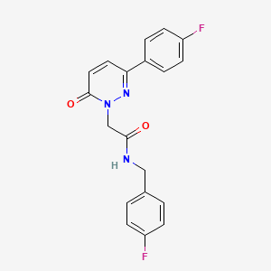 molecular formula C19H15F2N3O2 B5649169 N-(4-fluorobenzyl)-2-[3-(4-fluorophenyl)-6-oxo-1(6H)-pyridazinyl]acetamide 
