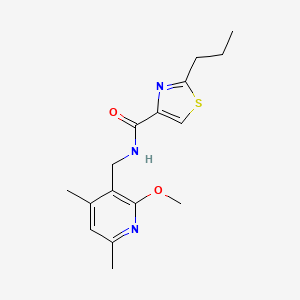 molecular formula C16H21N3O2S B5649176 N-[(2-methoxy-4,6-dimethyl-3-pyridinyl)methyl]-2-propyl-1,3-thiazole-4-carboxamide 