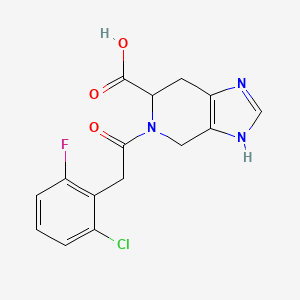 molecular formula C15H13ClFN3O3 B5649197 5-[(2-氯-6-氟苯基)乙酰基]-4,5,6,7-四氢-1H-咪唑并[4,5-c]吡啶-6-羧酸 