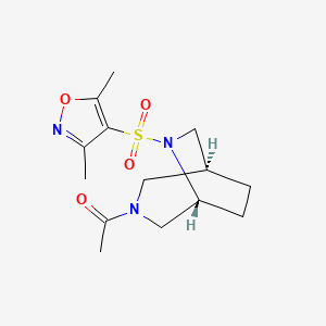 molecular formula C14H21N3O4S B5649211 (1S*,5R*)-3-acetyl-6-[(3,5-dimethyl-4-isoxazolyl)sulfonyl]-3,6-diazabicyclo[3.2.2]nonane 