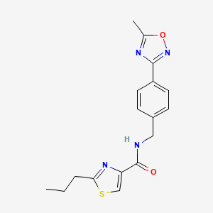molecular formula C17H18N4O2S B5649222 N-[4-(5-methyl-1,2,4-oxadiazol-3-yl)benzyl]-2-propyl-1,3-thiazole-4-carboxamide 