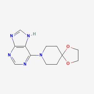 molecular formula C12H15N5O2 B5649229 8-(9H-purin-6-yl)-1,4-dioxa-8-azaspiro[4.5]decane CAS No. 537667-05-3