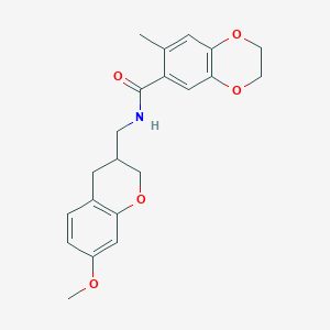 molecular formula C21H23NO5 B5649252 N-[(7-methoxy-3,4-dihydro-2H-chromen-3-yl)methyl]-7-methyl-2,3-dihydro-1,4-benzodioxine-6-carboxamide 