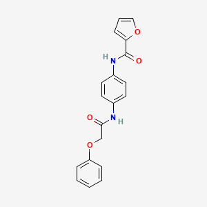 molecular formula C19H16N2O4 B5649258 N-{4-[(2-phenoxyacetyl)amino]phenyl}-2-furamide 