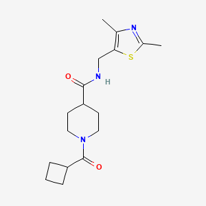 molecular formula C17H25N3O2S B5649261 1-(cyclobutylcarbonyl)-N-[(2,4-dimethyl-1,3-thiazol-5-yl)methyl]-4-piperidinecarboxamide 