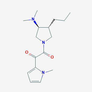 molecular formula C16H25N3O2 B5649275 2-[(3S*,4R*)-3-(dimethylamino)-4-propylpyrrolidin-1-yl]-1-(1-methyl-1H-pyrrol-2-yl)-2-oxoethanone 