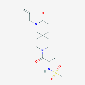 molecular formula C16H27N3O4S B5649284 N-[2-(2-allyl-3-oxo-2,9-diazaspiro[5.5]undec-9-yl)-1-methyl-2-oxoethyl]methanesulfonamide 