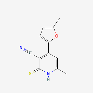 molecular formula C12H10N2OS B5649300 6-methyl-4-(5-methyl-2-furyl)-2-thioxo-1,2-dihydro-3-pyridinecarbonitrile 