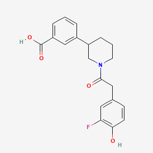molecular formula C20H20FNO4 B5649320 3-{1-[(3-fluoro-4-hydroxyphenyl)acetyl]piperidin-3-yl}benzoic acid 