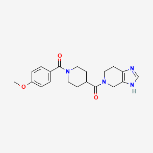 molecular formula C20H24N4O3 B5649327 5-{[1-(4-methoxybenzoyl)piperidin-4-yl]carbonyl}-4,5,6,7-tetrahydro-1H-imidazo[4,5-c]pyridine 