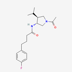 molecular formula C19H27FN2O2 B5649335 N-[(3R*,4S*)-1-acetyl-4-isopropyl-3-pyrrolidinyl]-4-(4-fluorophenyl)butanamide 