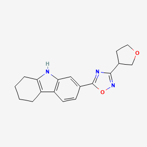 molecular formula C18H19N3O2 B5649349 7-[3-(tetrahydrofuran-3-yl)-1,2,4-oxadiazol-5-yl]-2,3,4,9-tetrahydro-1H-carbazole 