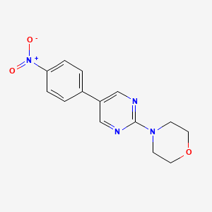 molecular formula C14H14N4O3 B5649367 4-[5-(4-nitrophenyl)-2-pyrimidinyl]morpholine 