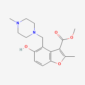 molecular formula C17H22N2O4 B5649406 methyl 5-hydroxy-2-methyl-4-[(4-methyl-1-piperazinyl)methyl]-1-benzofuran-3-carboxylate 