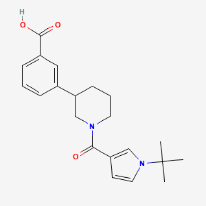 molecular formula C21H26N2O3 B5649433 3-{1-[(1-tert-butyl-1H-pyrrol-3-yl)carbonyl]piperidin-3-yl}benzoic acid 