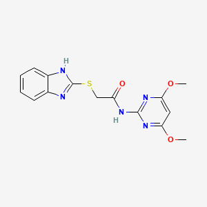 molecular formula C15H15N5O3S B5649451 2-(1H-benzimidazol-2-ylthio)-N-(4,6-dimethoxy-2-pyrimidinyl)acetamide 
