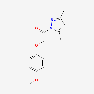 molecular formula C14H16N2O3 B5649453 1-[(4-methoxyphenoxy)acetyl]-3,5-dimethyl-1H-pyrazole 
