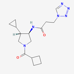 molecular formula C16H24N6O2 B5649464 N-[(3R*,4S*)-1-(cyclobutylcarbonyl)-4-cyclopropylpyrrolidin-3-yl]-3-(1H-tetrazol-1-yl)propanamide 