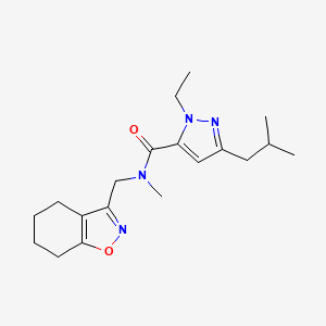 molecular formula C19H28N4O2 B5649487 1-ethyl-3-isobutyl-N-methyl-N-(4,5,6,7-tetrahydro-1,2-benzisoxazol-3-ylmethyl)-1H-pyrazole-5-carboxamide 